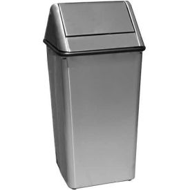 Witt Stainless Steel Square Swing Top Trash Can, 36 Gallon