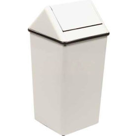 Witt Steel Square Swing Top Trash Can, 36 Gallon, White