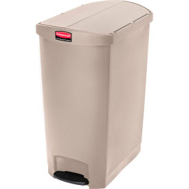 Rubbermaid® Slim Jim® 1883553 Plastic Step On Container, End Step 24 Gallon - Beige