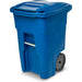 Toter Heavy Duty Two-Wheel Trash Cart, 48 Gallon Blue - ANA48-00BLU